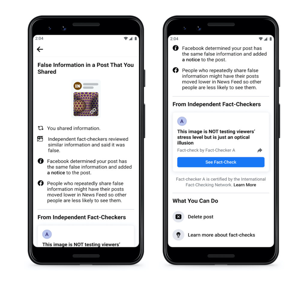 Wskazanie fałszywych informacji z Facebooka