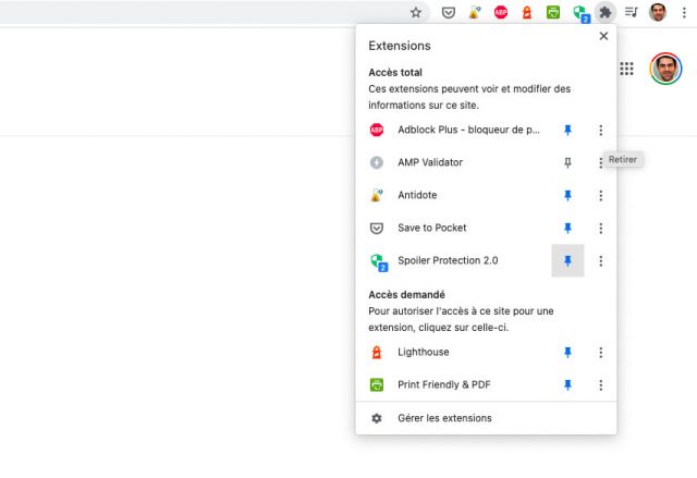 W Chrome musisz zacząć od przypięcia rozszerzenia do paska narzędzi.
